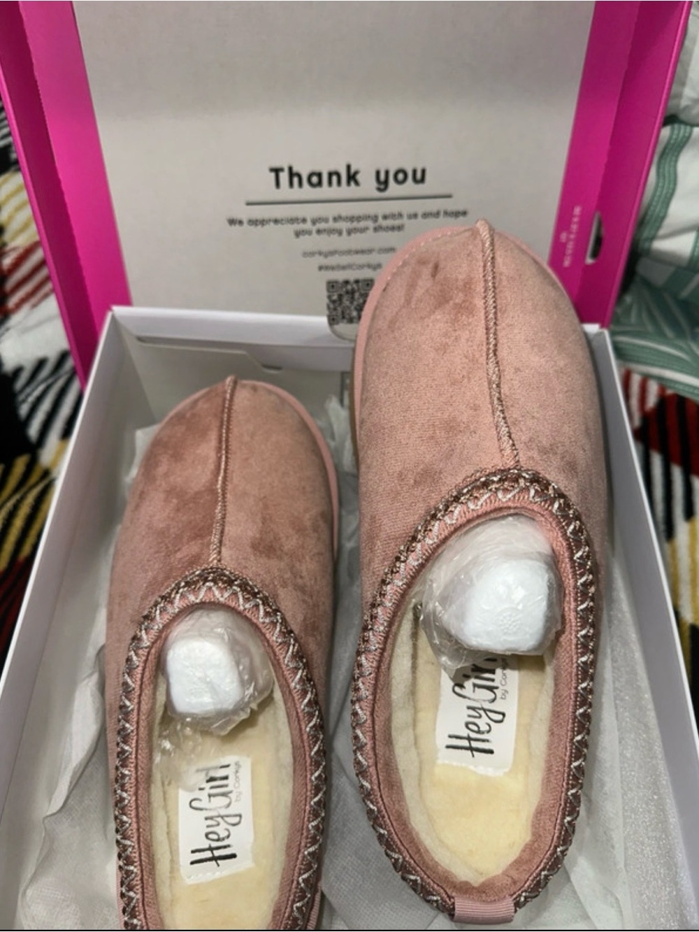 Women's Pink Suede Slip-On Slipper